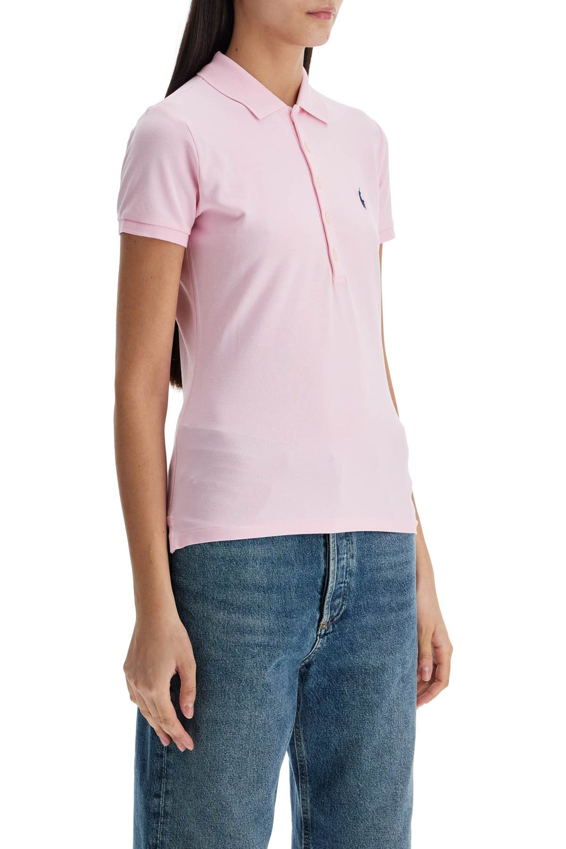 julie slim fit five button polo shirt