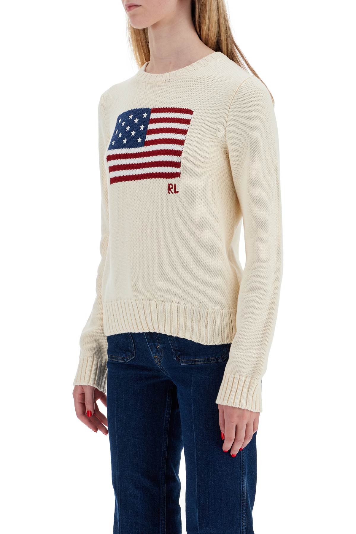 "cotton pullover with flag design