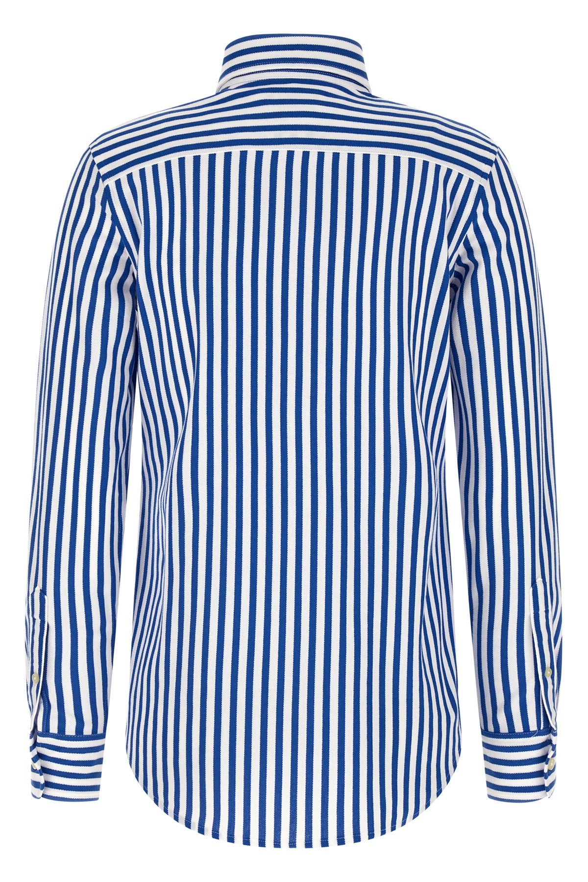 striped oxford cotton knit shirt
