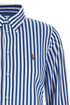 striped oxford cotton knit shirt