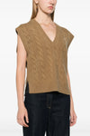 braided wool and cashmere blend vest