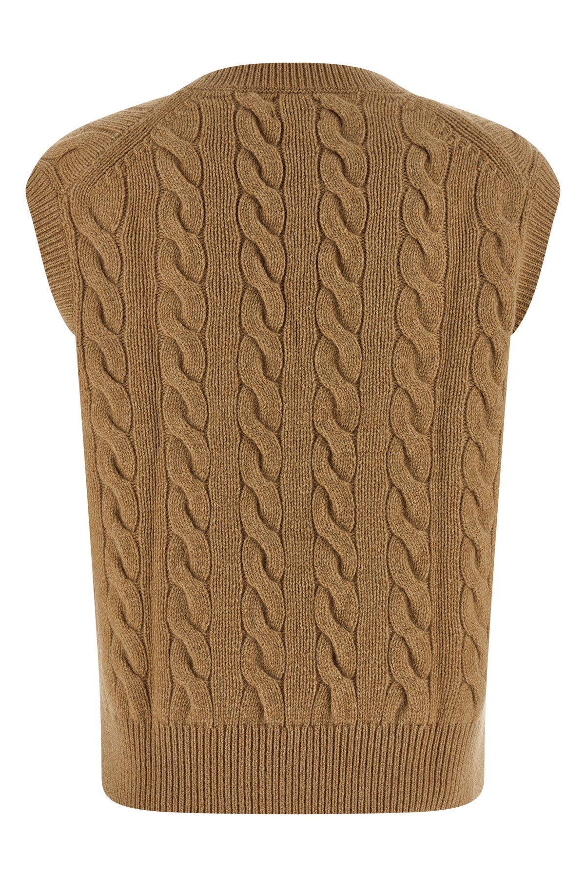 braided wool and cashmere blend vest