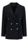 double-breasted stretch wool crêpe blazer