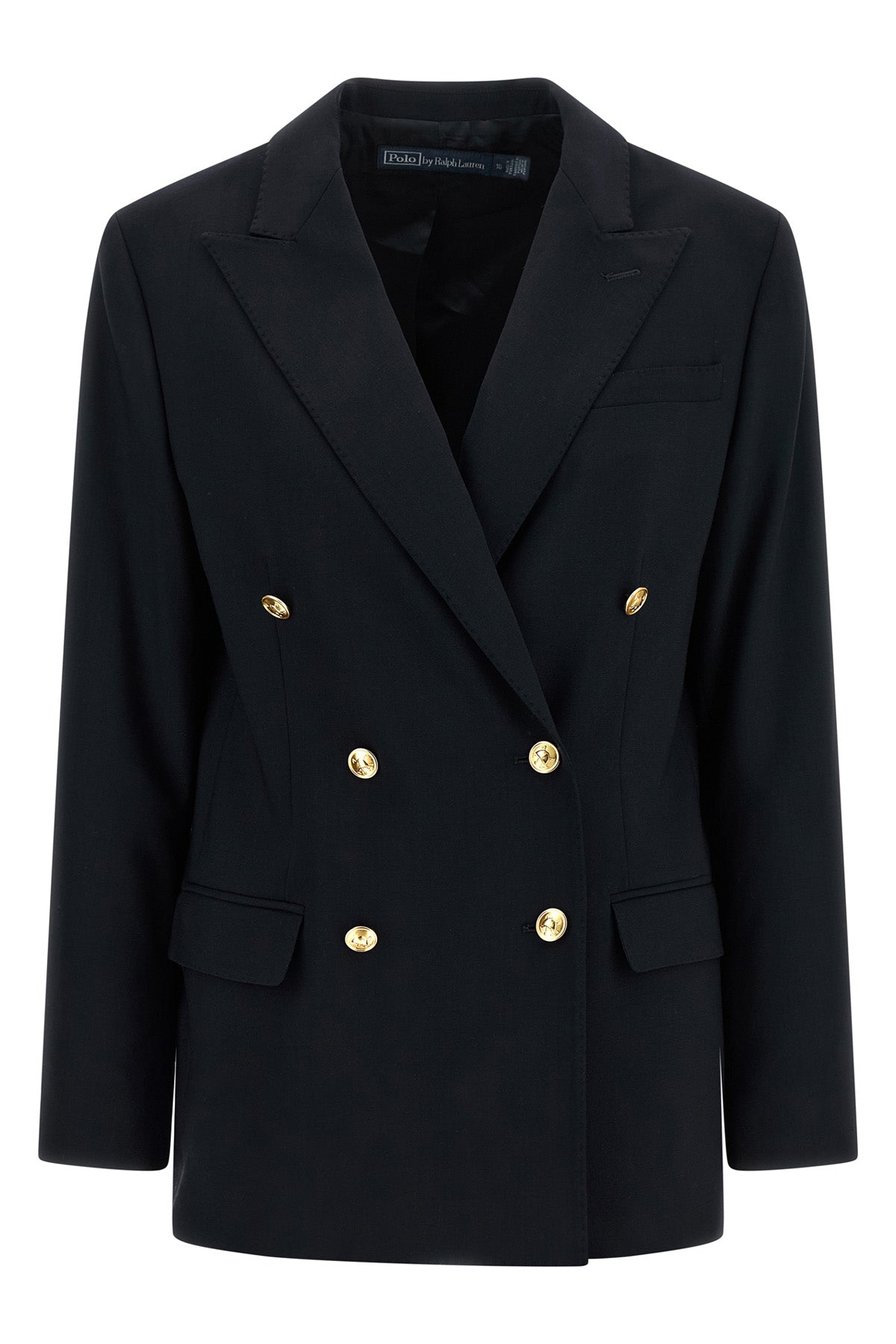 double-breasted stretch wool crêpe blazer