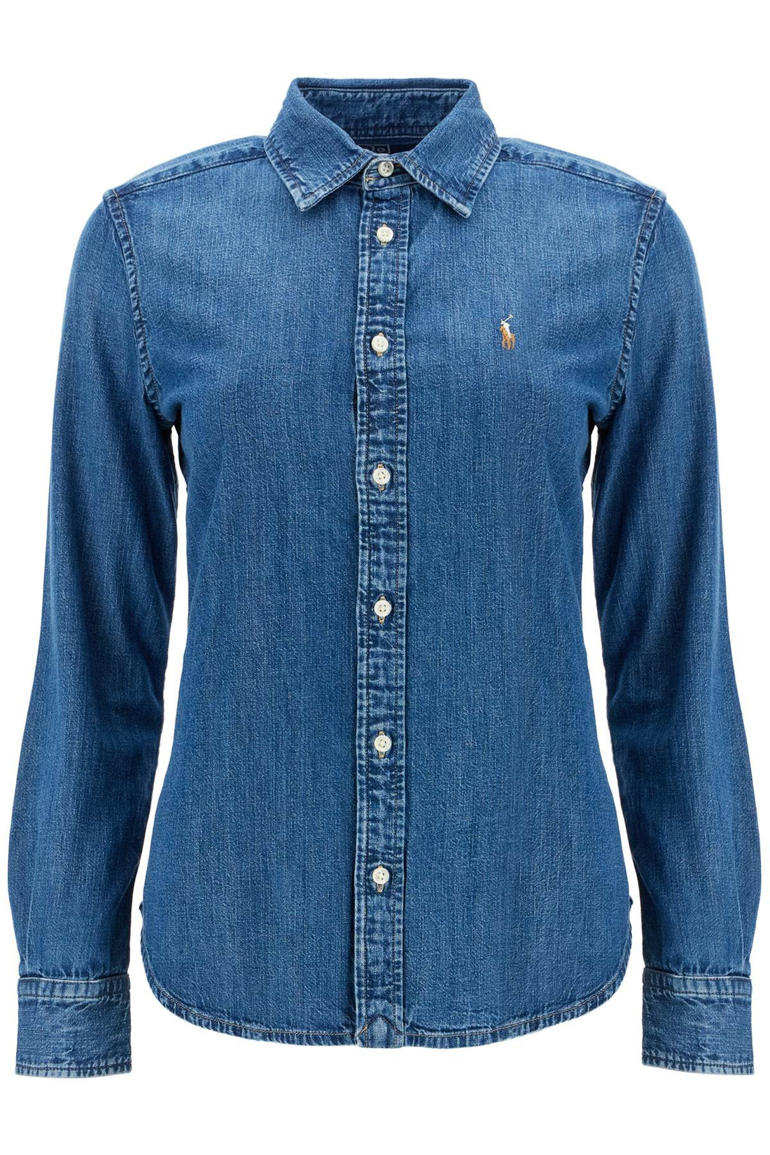 slim fit denim shirt