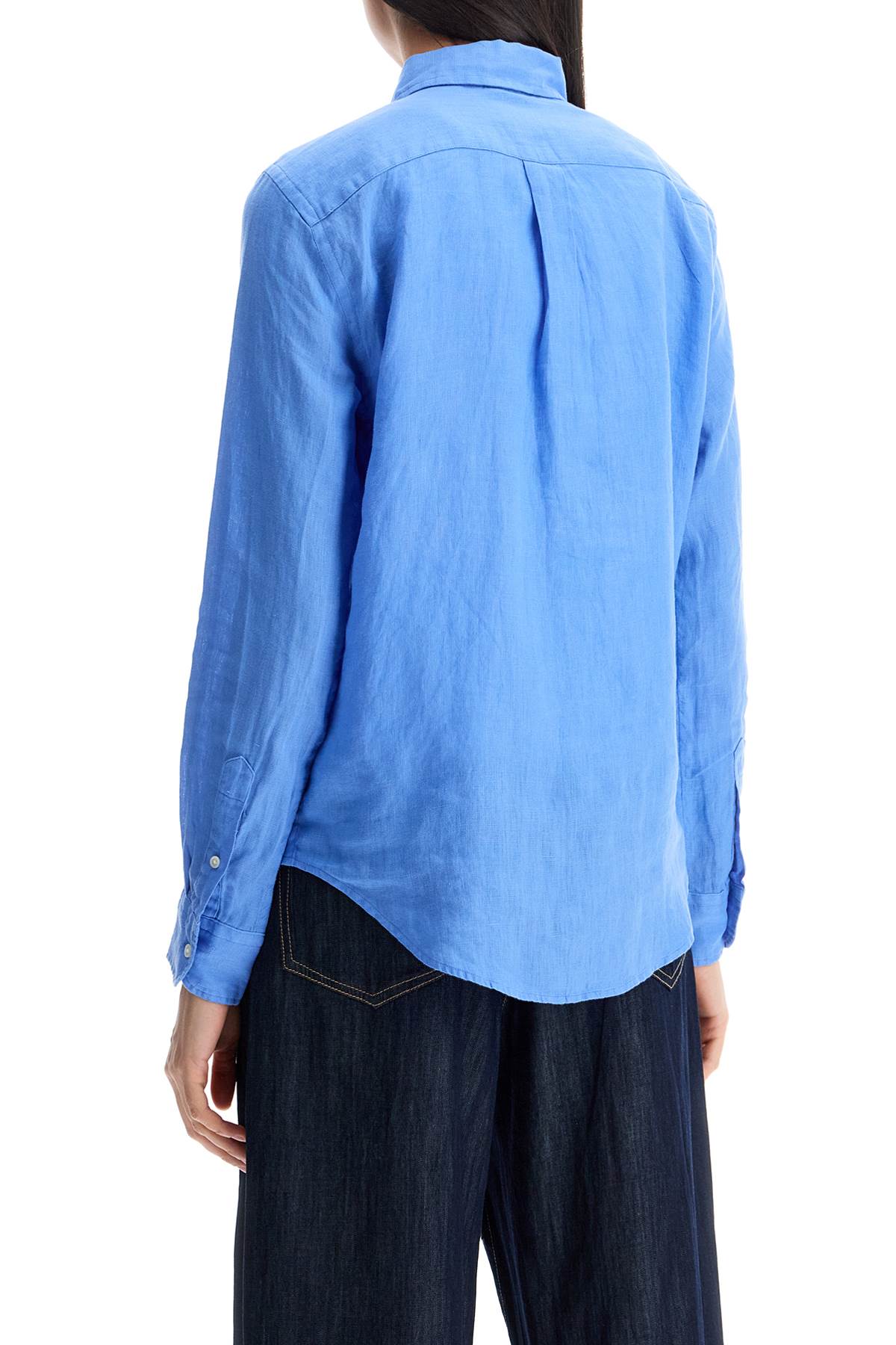 long sleeve linen shirt harbor island blue for women