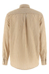 striped cotton and linen blend shirt dyed in thread