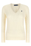 the kimberly sweater features a classic v-neck model defined by meticulous bra