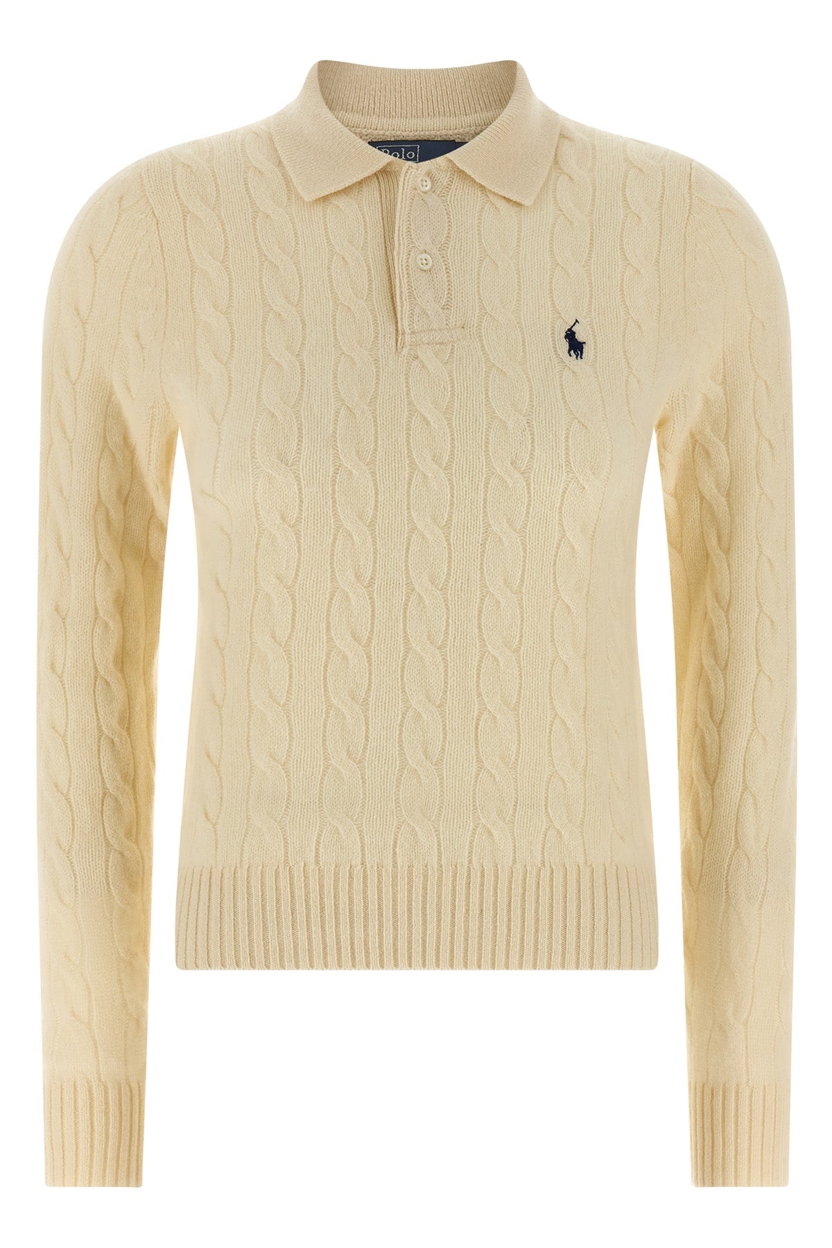 braid wool and cashmere blend polo shirt