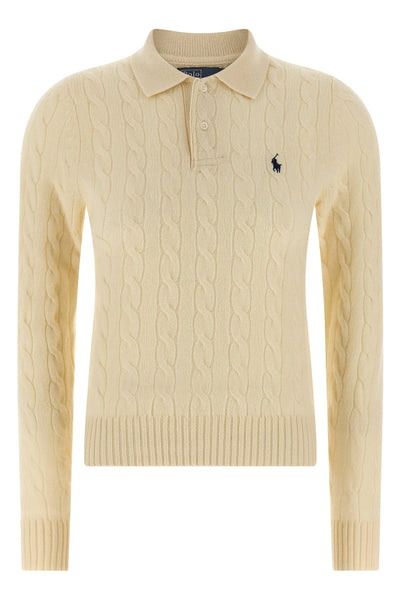 braid wool and cashmere blend polo shirt