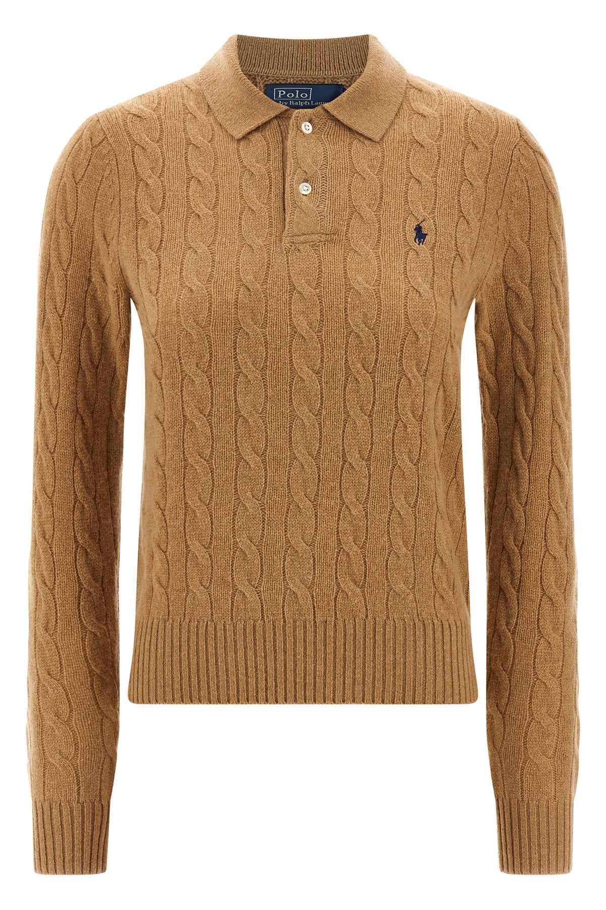 braid wool and cashmere blend polo shirt
