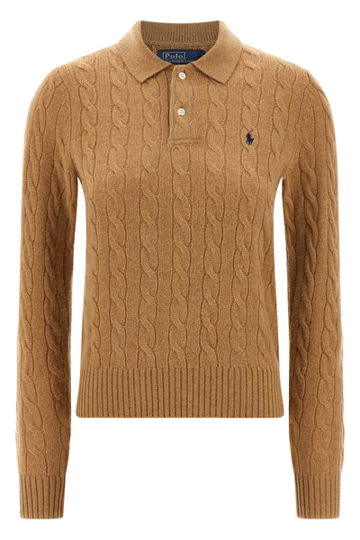 braid wool and cashmere blend polo shirt