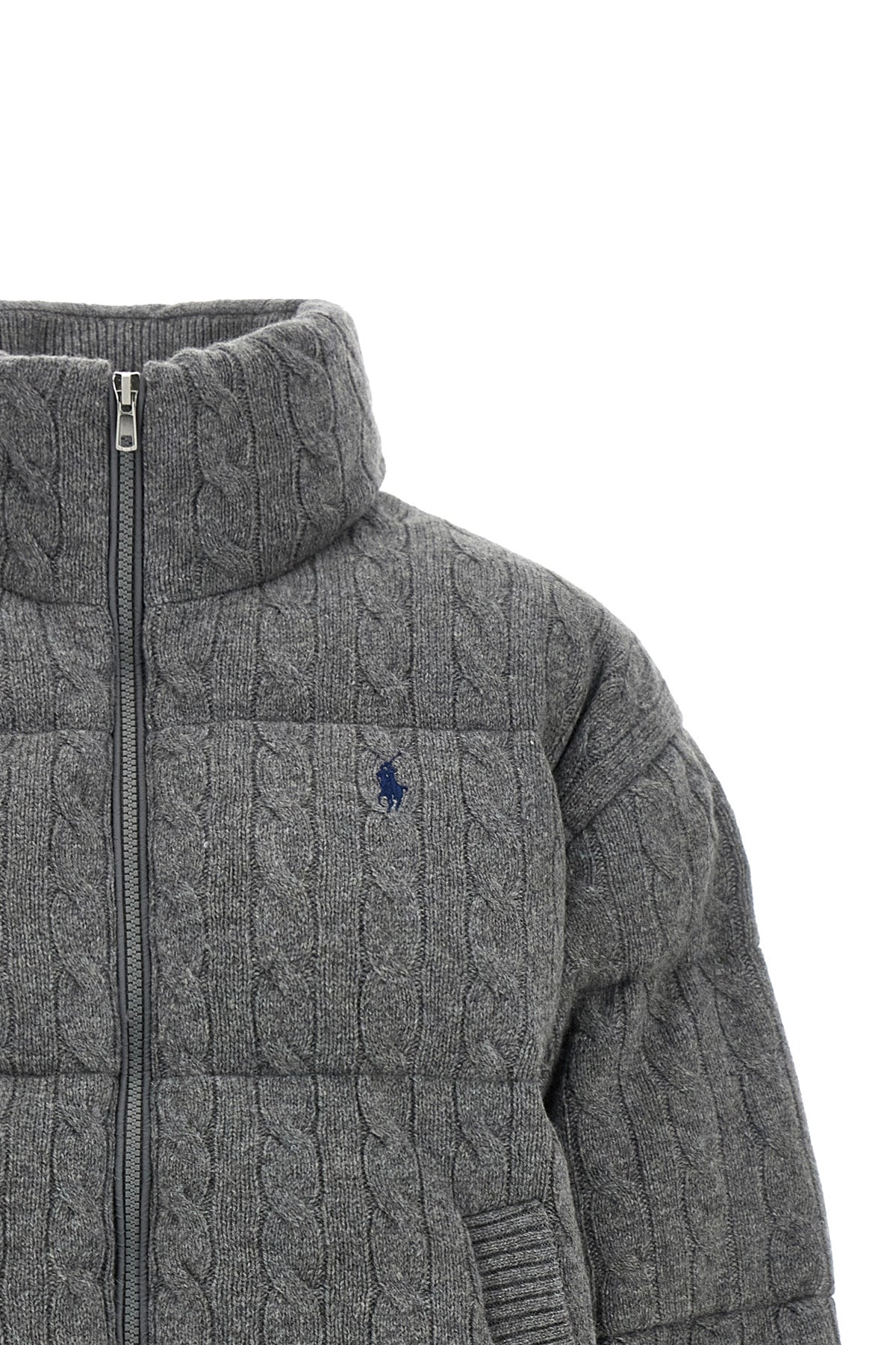 polo ralph lauren down jacket blends classic knitwear aesthetics