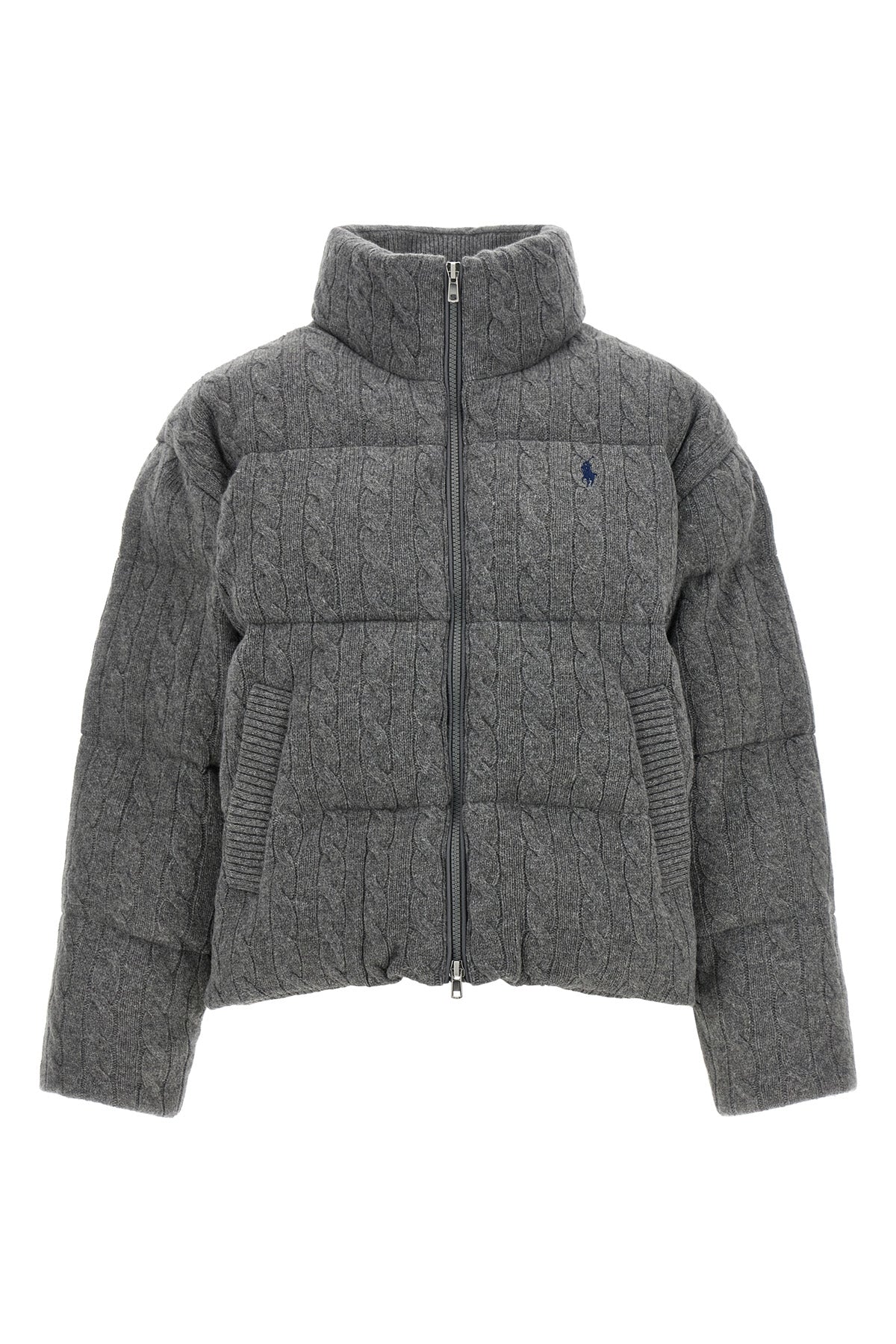 polo ralph lauren down jacket blends classic knitwear aesthetics
