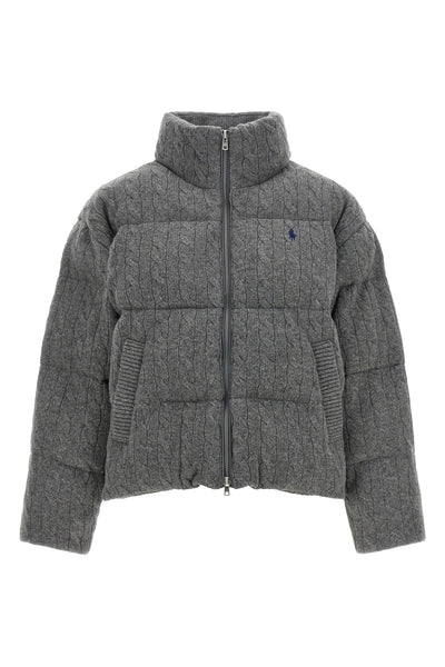 polo ralph lauren down jacket blends classic knitwear aesthetics
