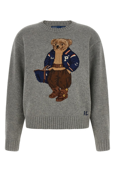 the polo ralph lauren polo bear crew neck sweater is made of a fine wool and cas