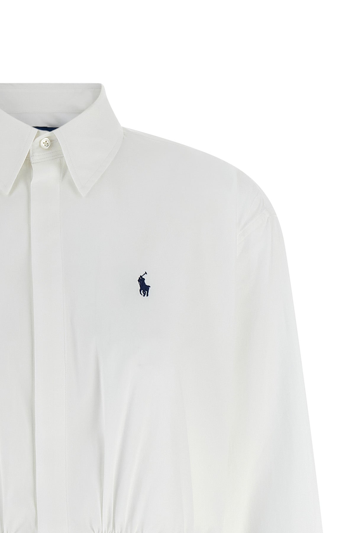 chemisier mini dress in cotton poplin