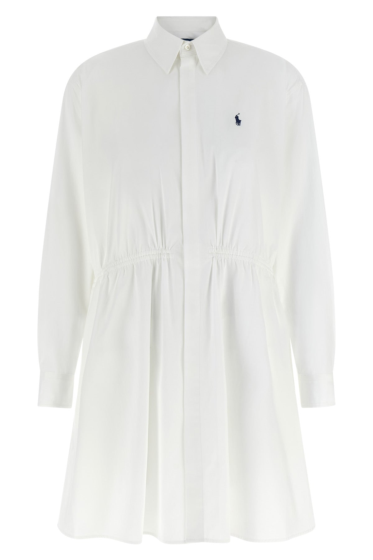 chemisier mini dress in cotton poplin