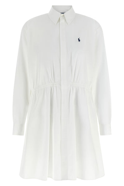chemisier mini dress in cotton poplin