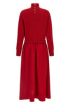the polo ralph lauren long dress in pure red wool defines a new proportion betwe