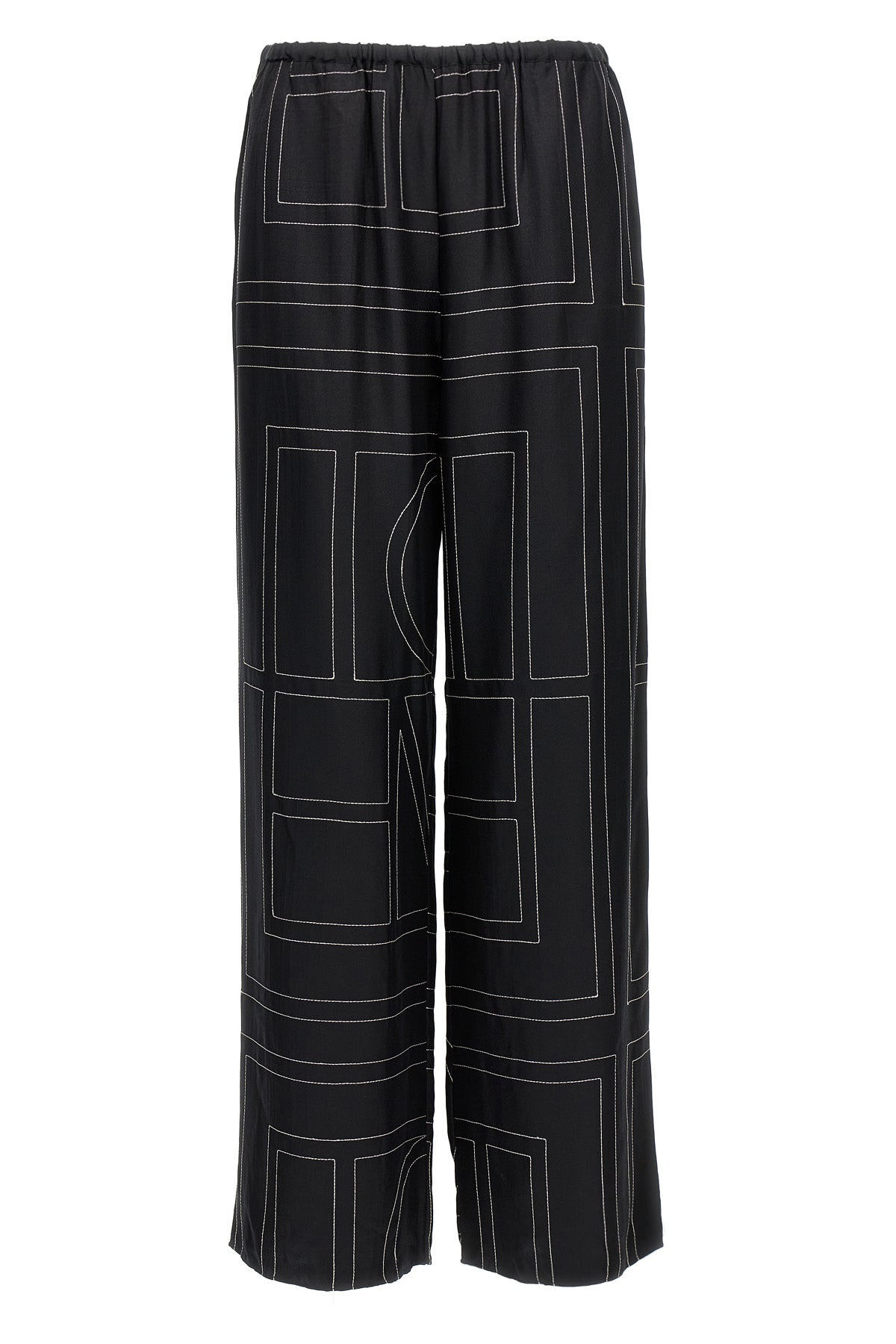 monogram pajama-style silk pants
