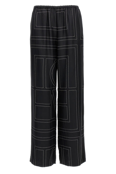monogram pajama-style silk pants