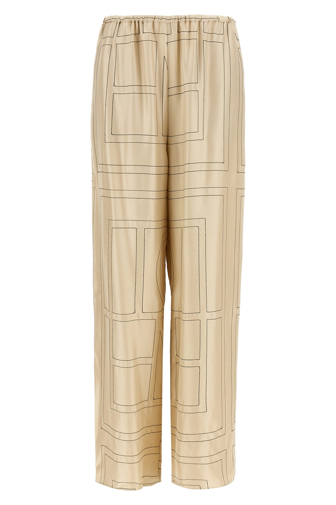 TOTEME 34 toteme trousers in medium-weight silk twill embroidered