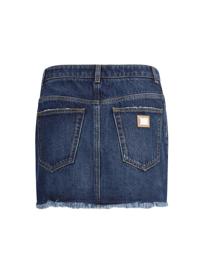 DOLCE &amp; GABBANA 40 denim miniskirt