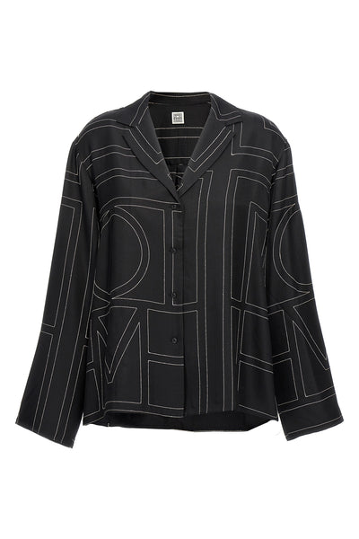 monogram silk shirt