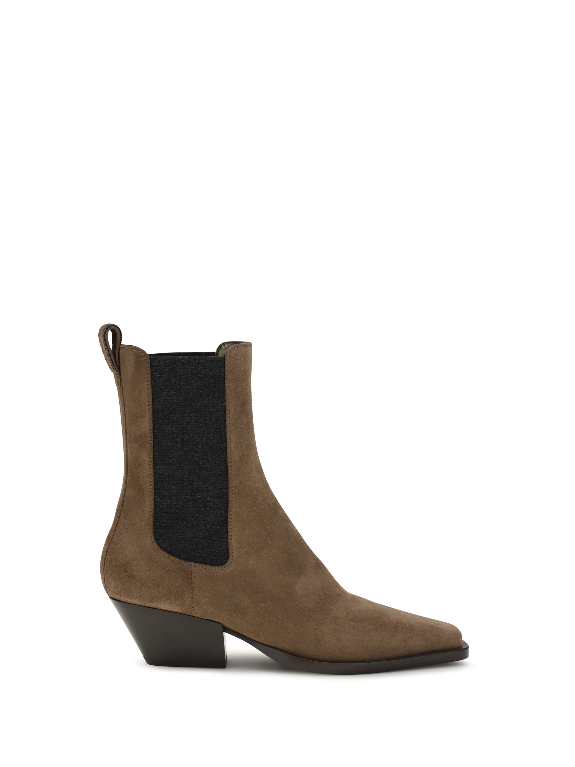 suede texan ankle boots