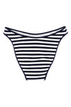 bikini bottoms in piqué striped technical fabric