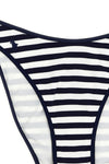 bikini bottoms in piqué striped technical fabric