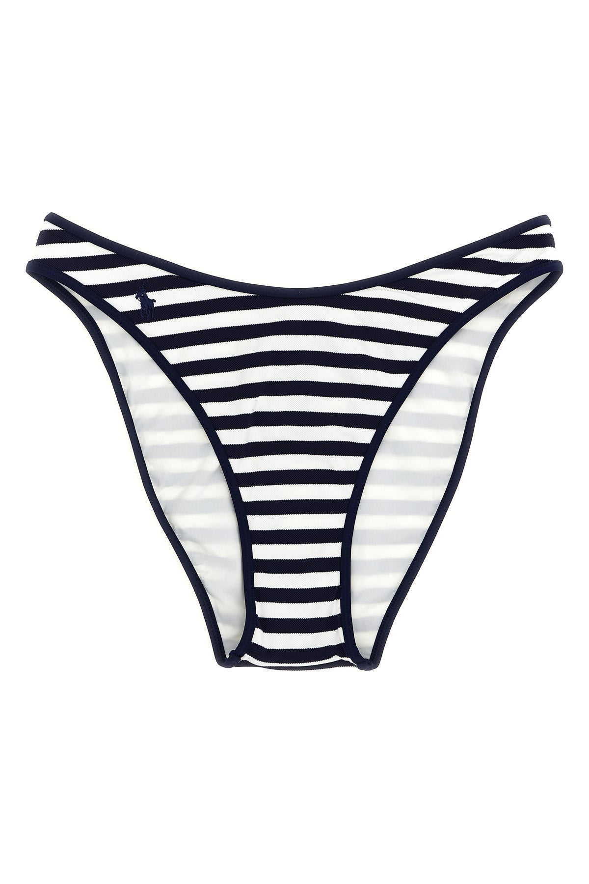 bikini bottoms in piqué striped technical fabric