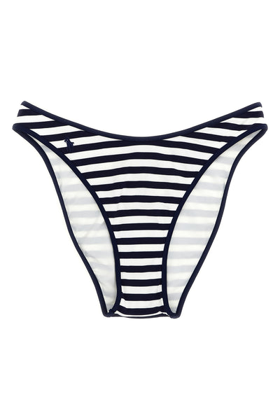 bikini bottoms in piqué striped technical fabric