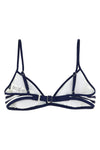 bikini top in striped pattern piqué technical fabric