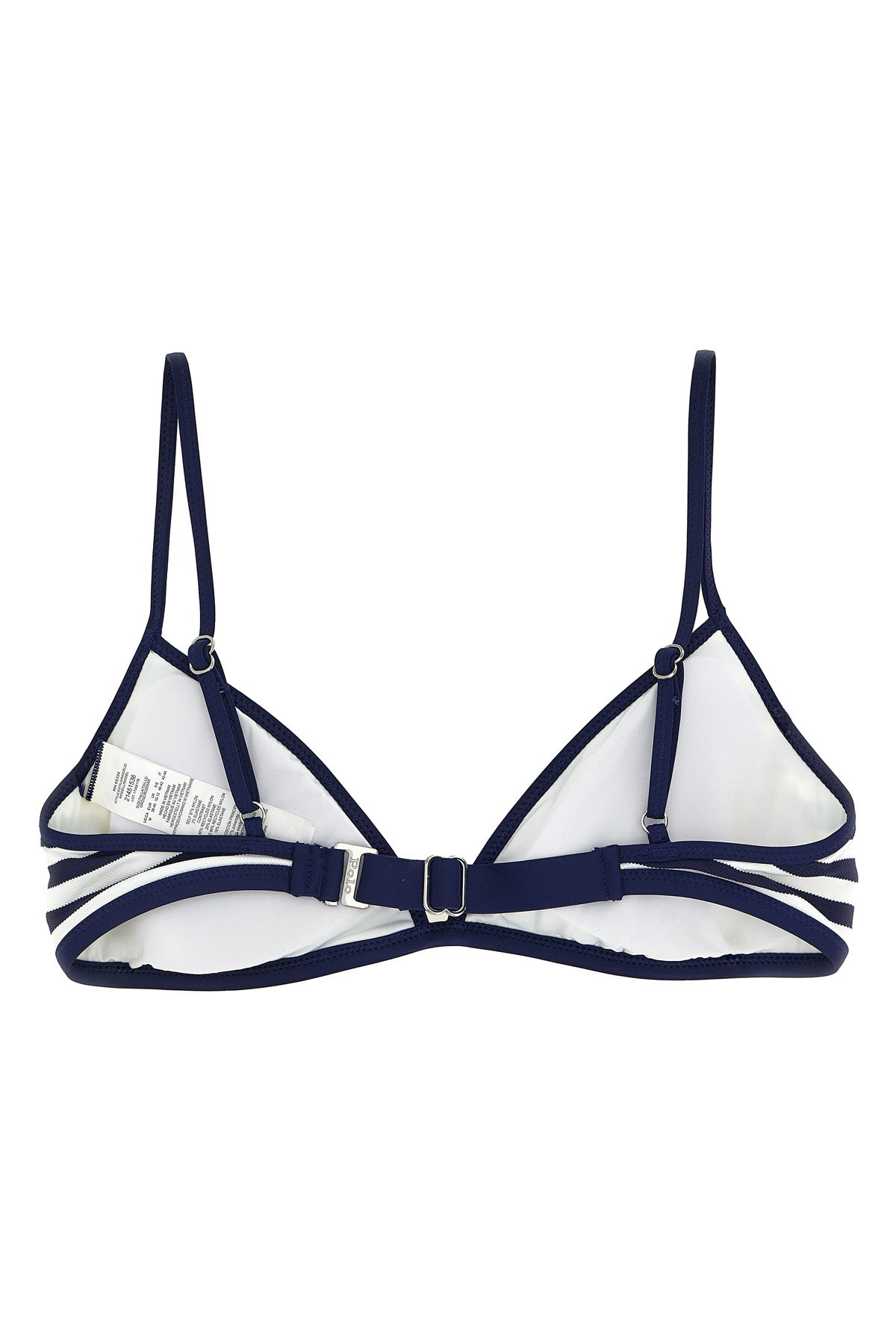 bikini top in striped pattern piqué technical fabric