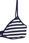 bikini top in striped pattern piqué technical fabric