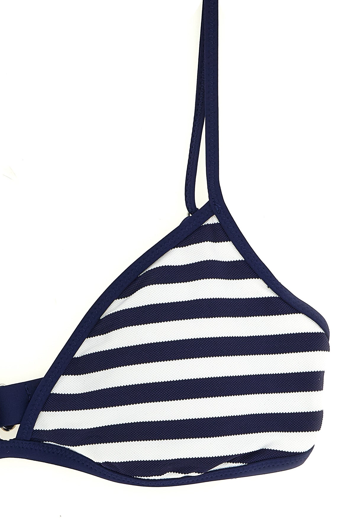bikini top in striped pattern piqué technical fabric