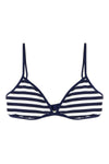 bikini top in striped pattern piqué technical fabric