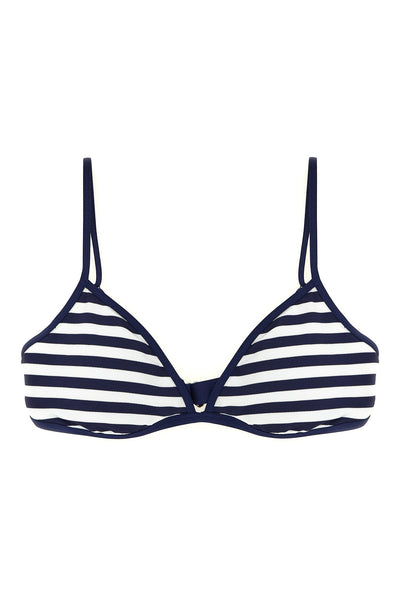 bikini top in striped pattern piqué technical fabric