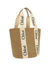 woody raffia tote bag
