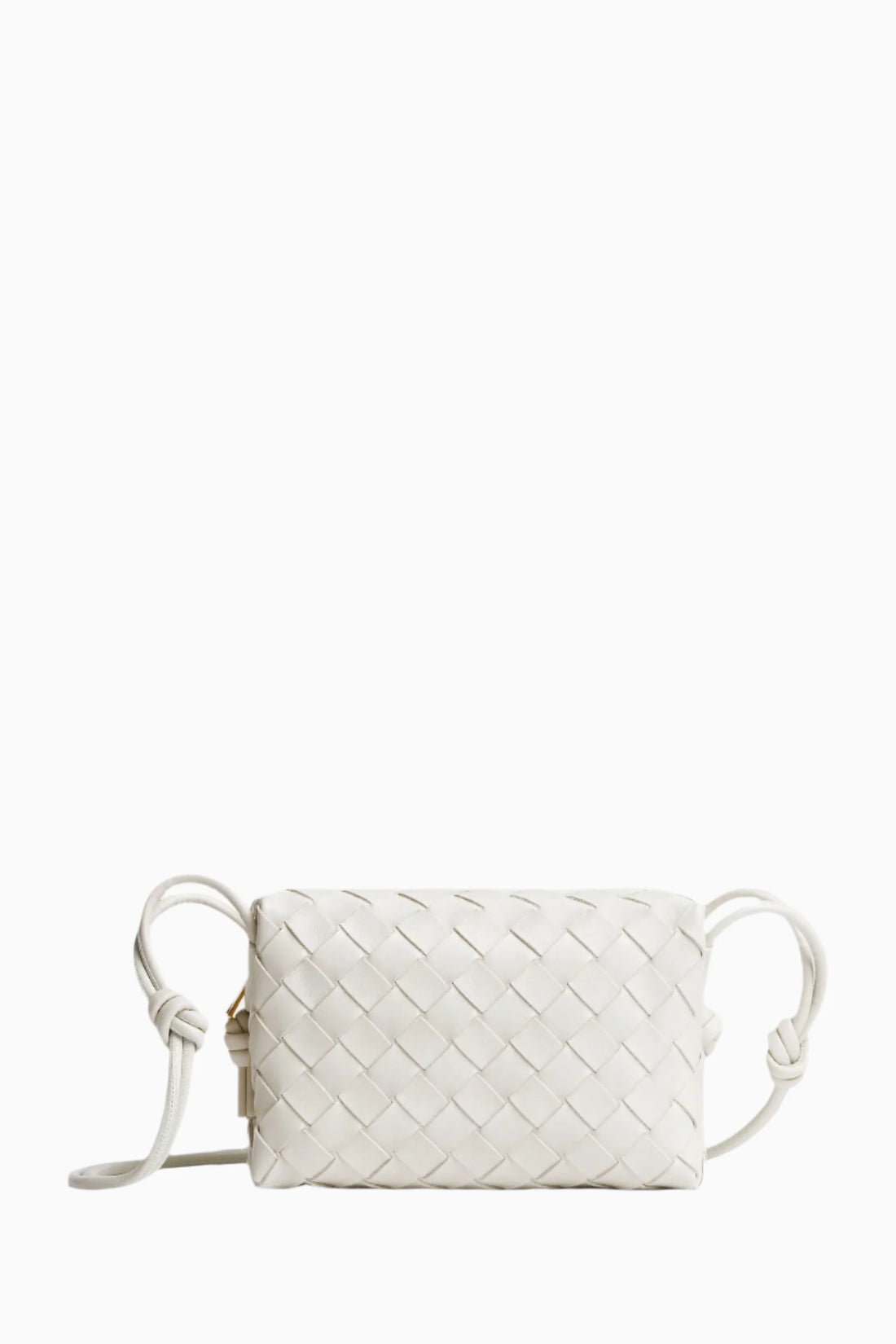 BOTTEGA VENETA Mini Loop Leather Shoulder Bag – White