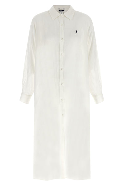 long maxi boyfriend shirt linen dress