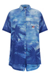 all over palme print light cotton suit