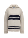 wool zip cardigan