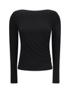 long-sleeve ruched top