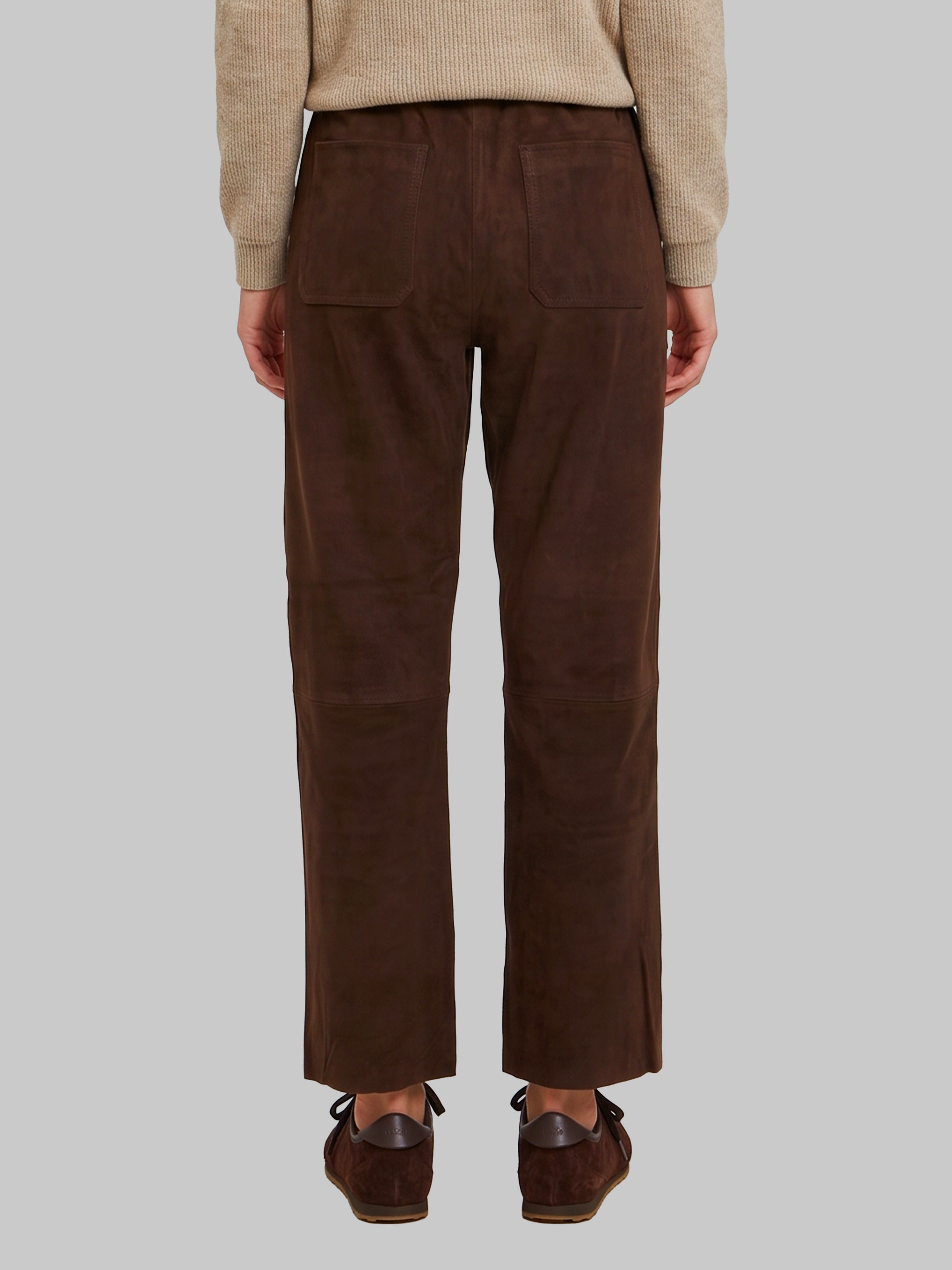 sara pants in brown suede