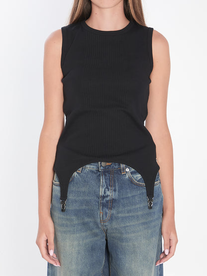 JEAN PAUL GAULTIER M tank top with lingerie garter 