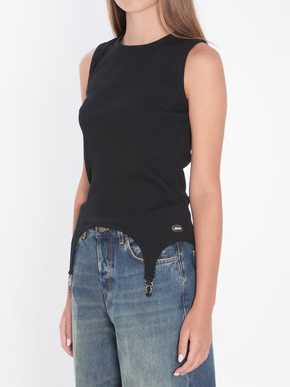 JEAN PAUL GAULTIER M tank top with lingerie garter 