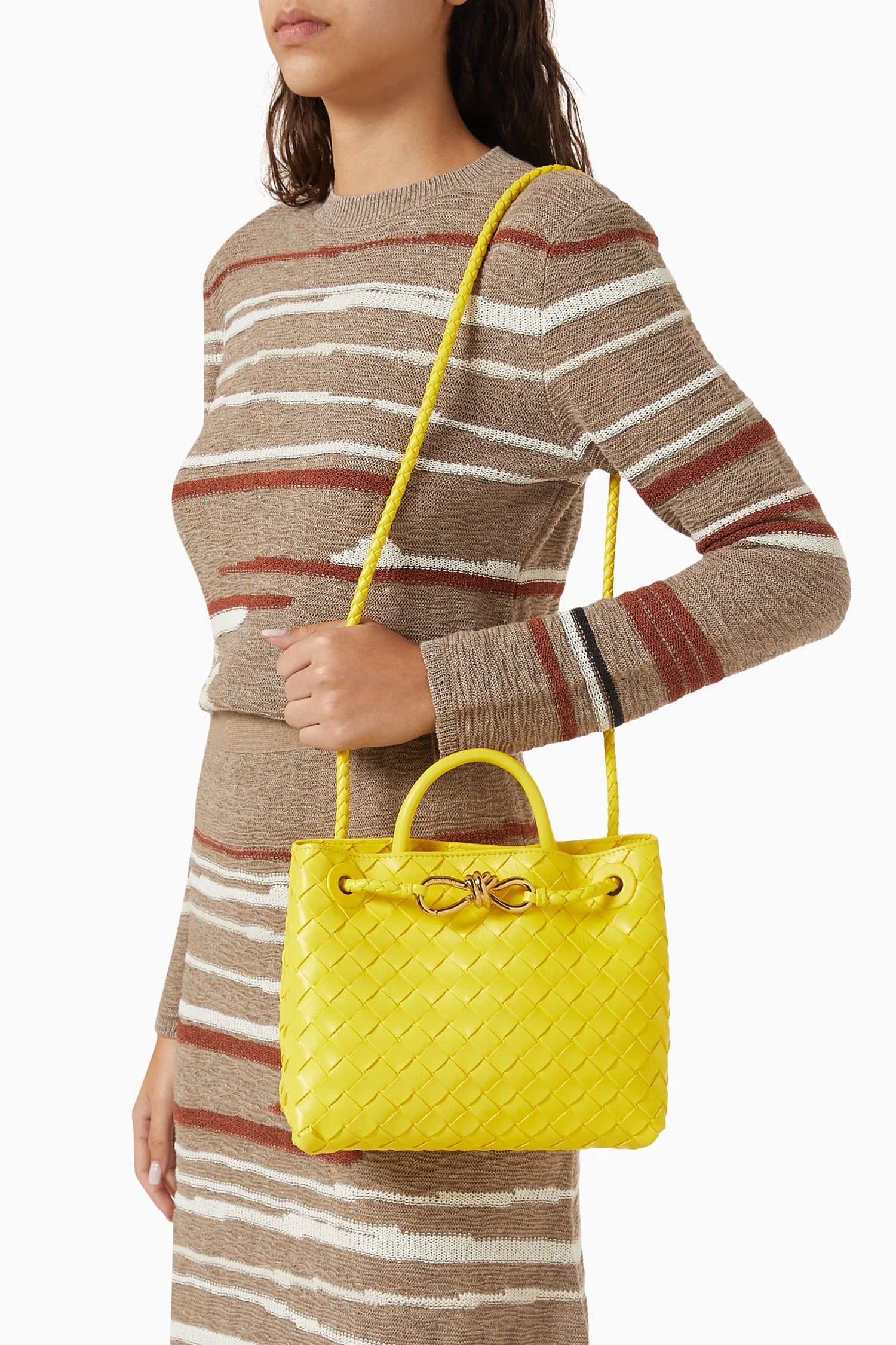 Andiamo Small Intrecciato Leather Tote